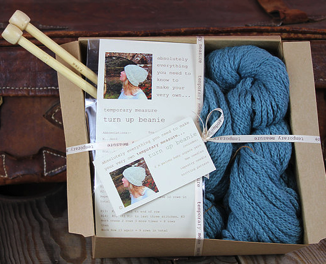 Alpacaly Ever After turn up beanie knitting kit